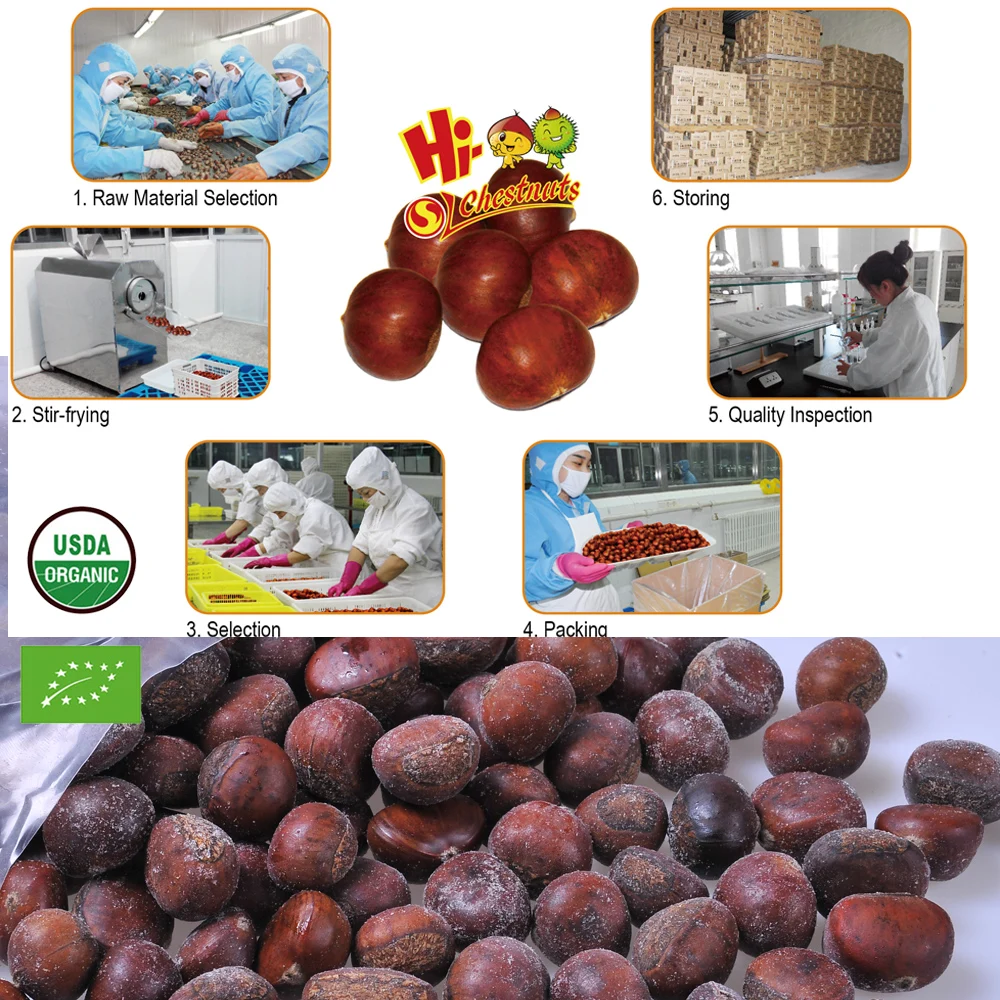 Quick Freezing organic roasted chestnuts frozen chestnut