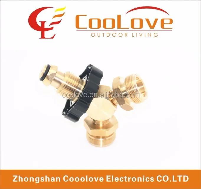 connect two appliances to one cylinder propane y type male adapter with handwheel