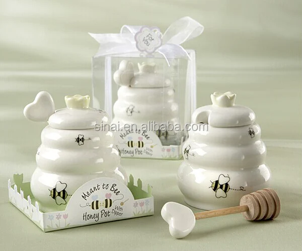 Wedding Gift Ceramic Honey Pot