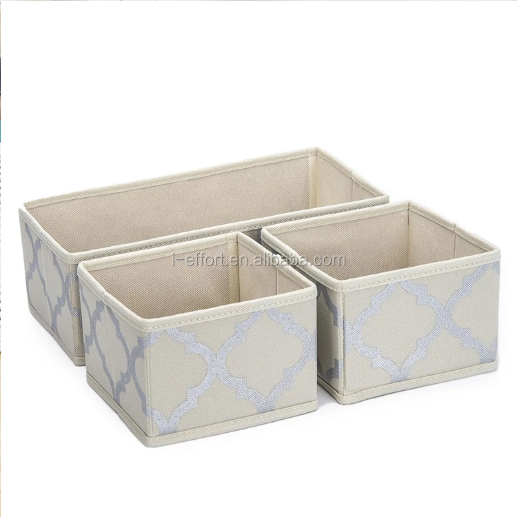 3-Pack Stripe Chevron large fabric Kids Toy storage box