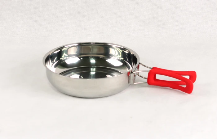 outdoor camping /stainless steel cookware set with foldable handle