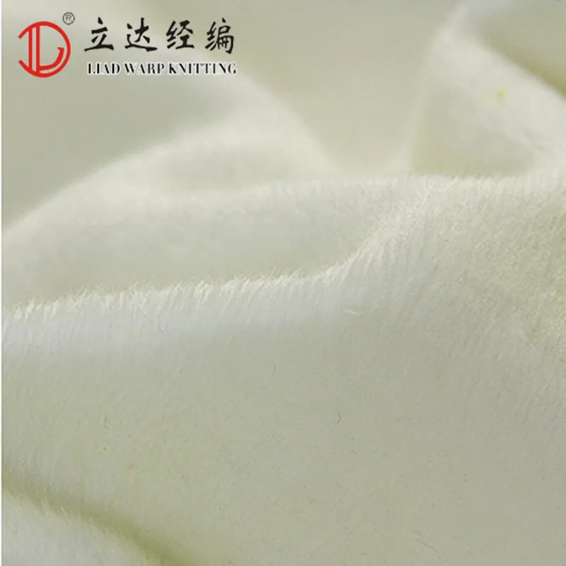 soft short faux fur fabric soft recycled polyester mesh fabric plush fabric for making soft toys