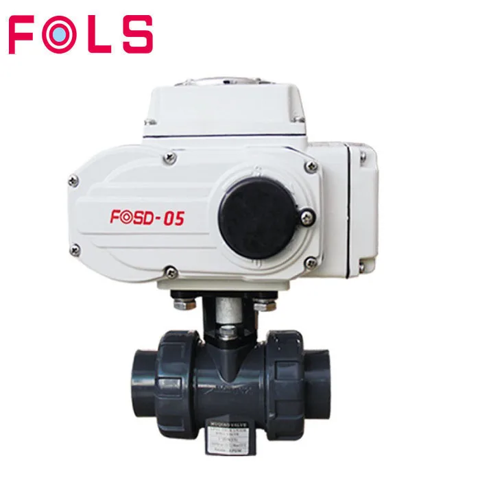hot sale DN15 to DN100 electric actuated pvc union ball valve
