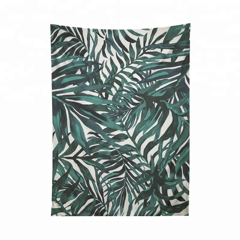 
Ins Hot Selling Poly Canvas Botanical Tropical Printed Wall Hanging Tapestry 