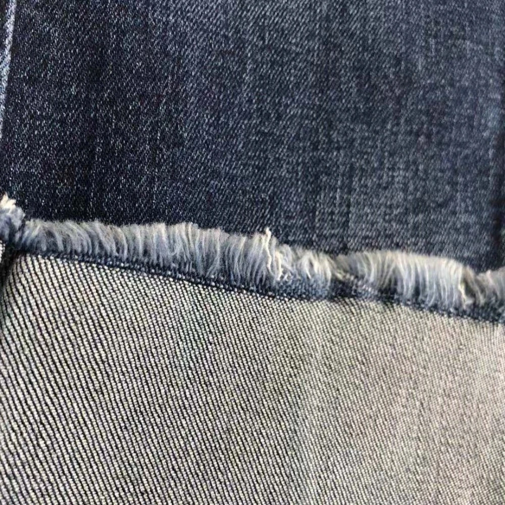 Repreve denim fabric recycled material plastic bottle dark blue slub jeans fabric