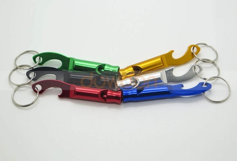 Portable Emergency Aluminum Survival Whistle Keychain with Bottle Opener