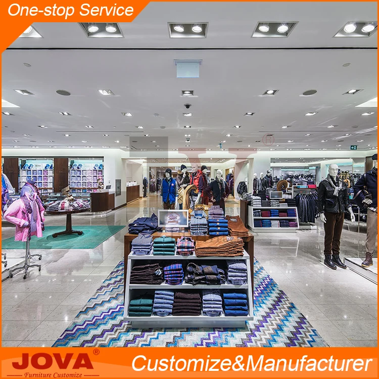 Customized wooden clothes shop counter table design for clothes shop decoration