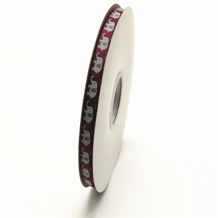 Wholesale In Stock Custom Logo Animal Printed Polyester Grosgrain Ribbon