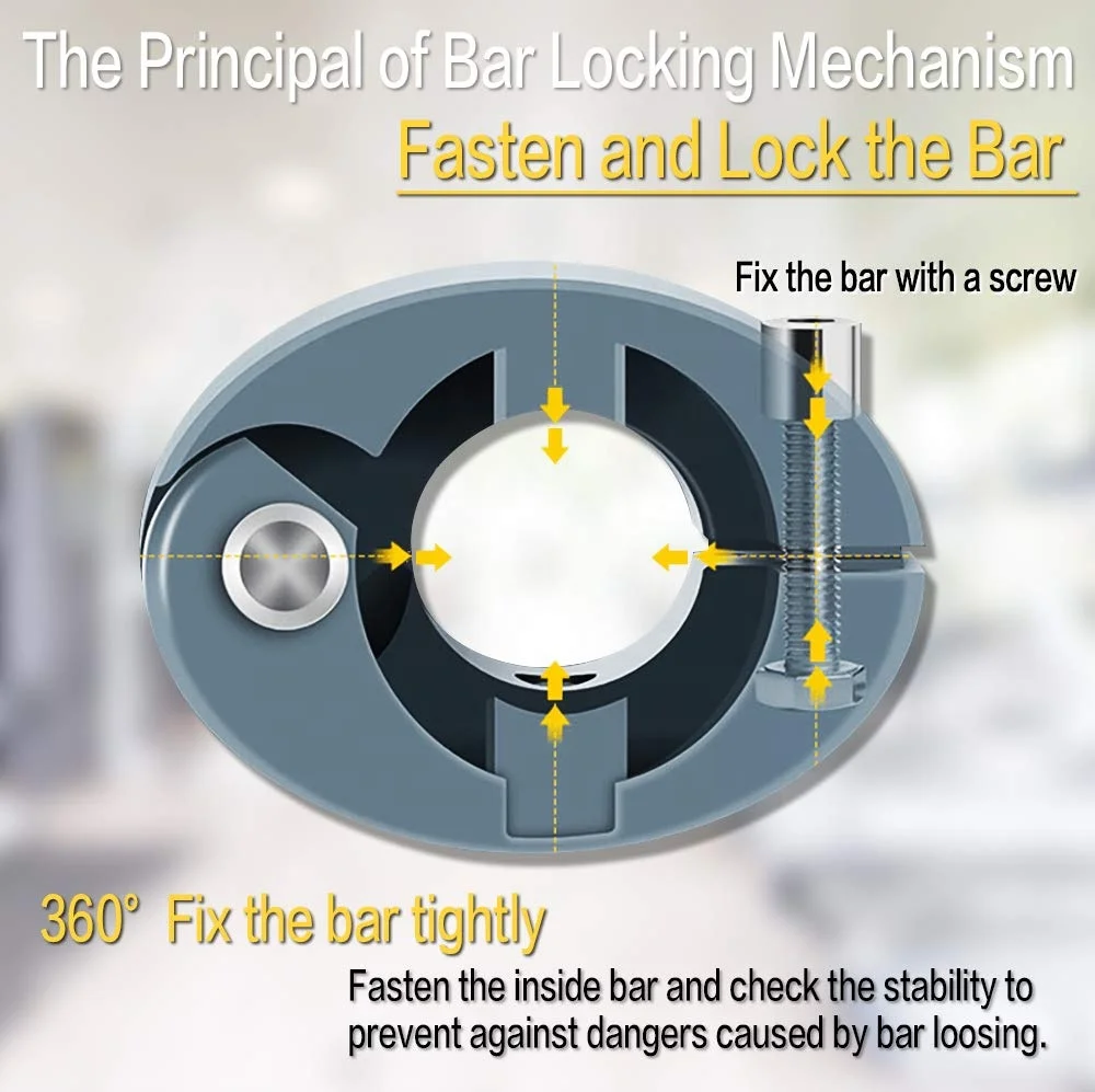 Wellshow Sport Pull up Bar, Door Exercise Bar without Screw Installation, Doorway Pull up Bar with Locking Mechanism Workout Bar