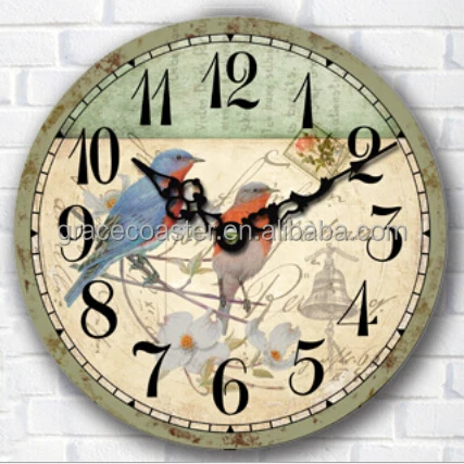 Antique wall clock MDF clock wooden quartz clock