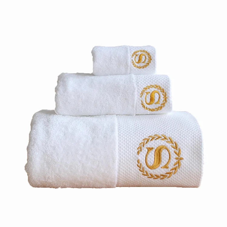 Пляжное банное полотенце для отеля с вышитым логотипом, белые хлопковые махровые банные полотенца
