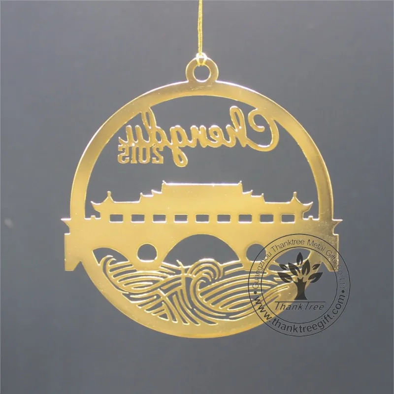 
commemorate church anniversary custom brass etched ornament 