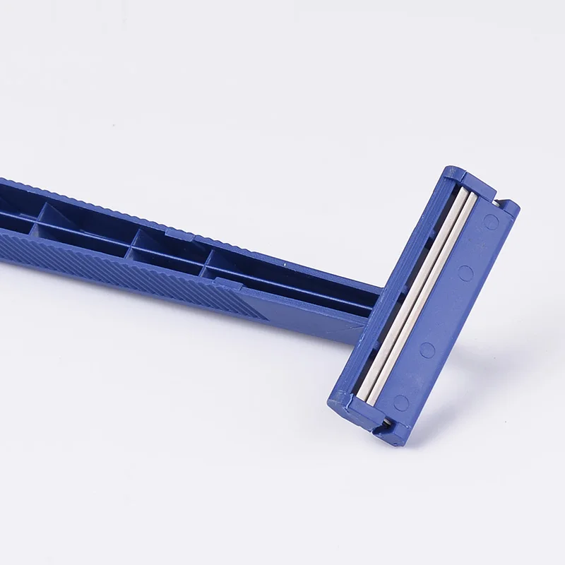 Профессиональный производитель, двухлезвие с фиксированной головкой, одноразовая бритва с пластиковой резиновой ручкой