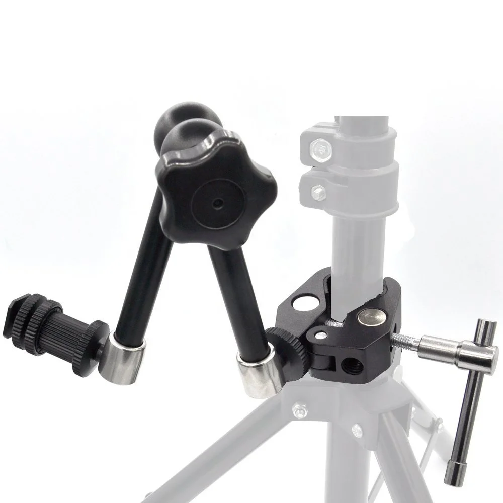 Takenoken Photo Studio Accessories Pliers Clip Large Super Clamp with 11 Inches Articulating Friction Magic Arm for LCD Monitors