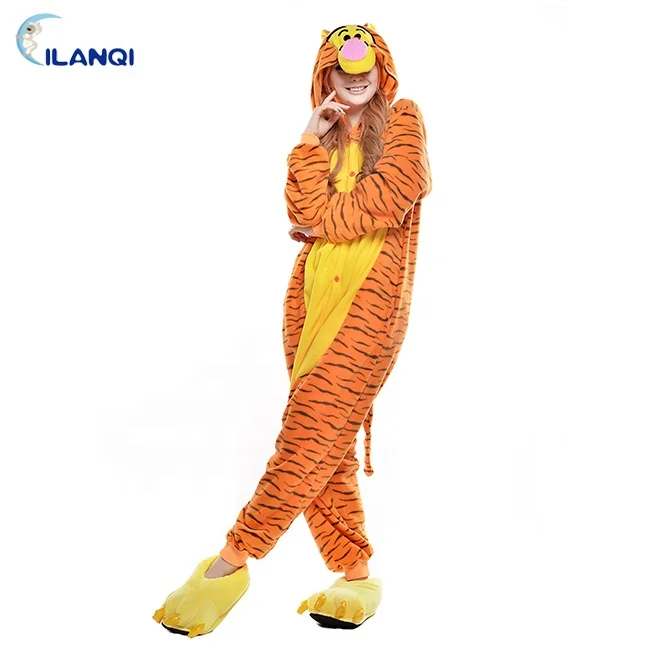 
Custom fancy cartoon tigger dress girl onesie animal halloween pajamas 
