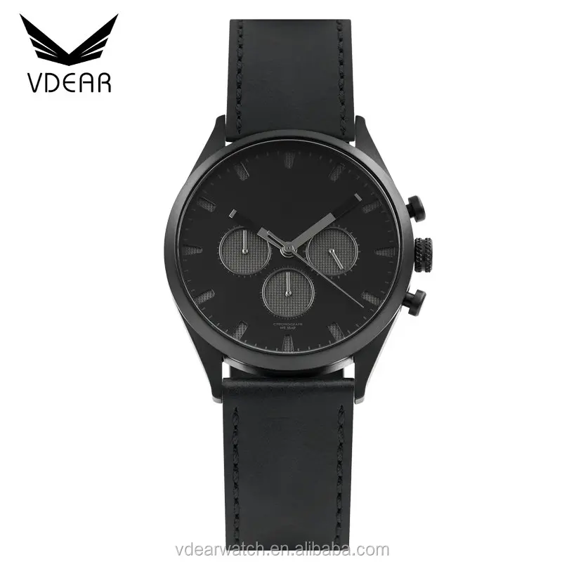 Blank cheap chronograph watches men luxury branded stainless steel chain watch logo custom
