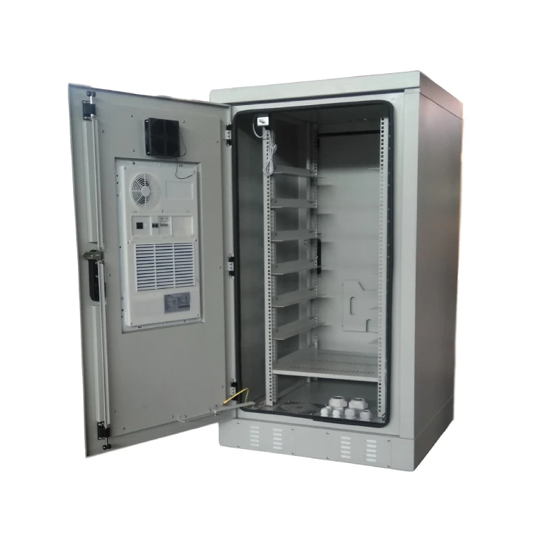 25U 19inch outdoor telecom cabinet waterproof metal electrical enclosure two doors with air conditioner SK-80104