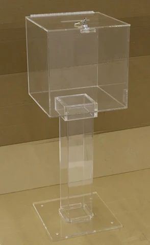 Custom made Church Charity Display box  Acrylic donation ballot case