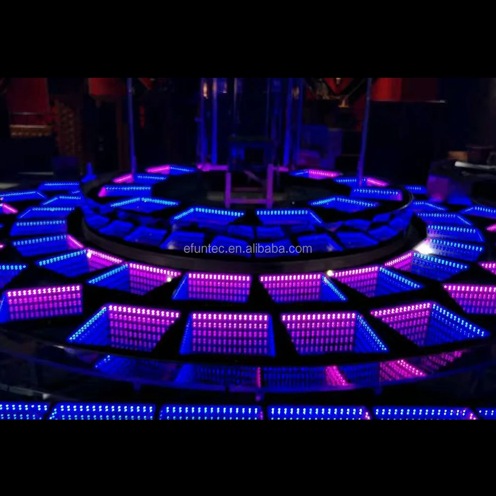 RGB color changing DMX interactive dance floor panels stage 3d infinity led mirror dance floor