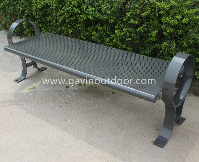 Metal backless iron garden bench