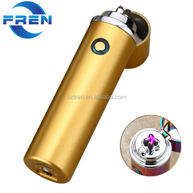 FR-P01 Metal Flameless Rechargeable Dual Arc USB Lighter Electric Pulse X Arc Electric Tobacco Lighter Business Gift