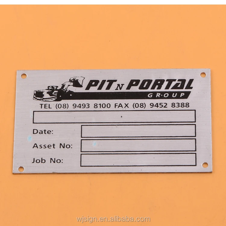 High Quality Logo Etch OEM Customized Stainless Steel Aluminium Metal Nameplate