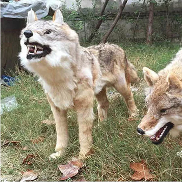  Имитация животного 23x8x20 см пушистый волк модель игрушки полиэтилен и пушистая ручная работа