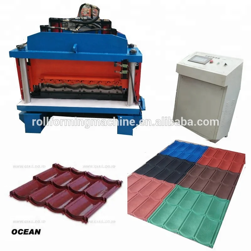 glazed roof tile roll forming machine, metal tile making machinery
