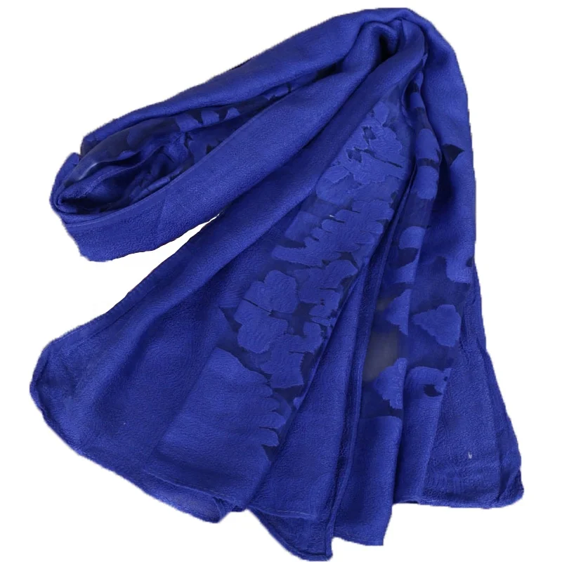 
Wholesale New Arrival 2020 Newest Elegant Cut Flower Hijab Scarf Fashion Long Solid Color Shawl Scarf Muslim Women Hijab Wrap 