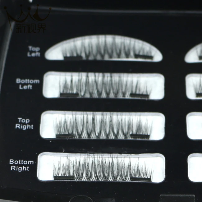 Magnetic Eyelashes Full Size Natural False Lashes Triple 3 Magnets Thin Eye Lashes No Glue Handmade 8 PCS False Eyelashes