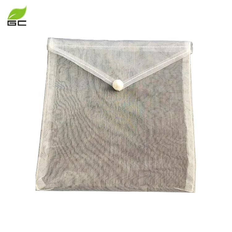 Custom Printed Logo Colorful Luxury Organza Envelope Cloth Packaging Bag With Button Closure