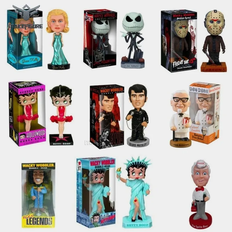 custom made movie star bobble head, rock singer and pop dancer wobble head figure, famous people vinyl bobble head