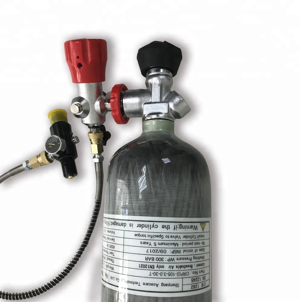 
2021 New outdoor sports 3L Carbon fiber cylinder 4500psi pistol Diving SCUBA Tank With three species valves 