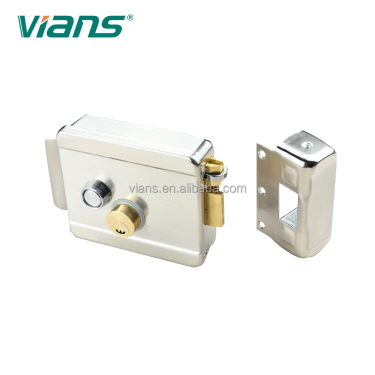 No mechanical collision electric rim lock with double cylinder remote door lock