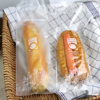 Custom transparent food grade plastic bread packaging bag for peanuts