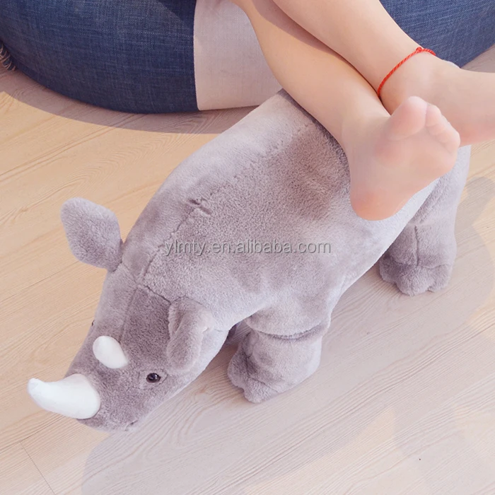 Nanjing ICTI factory custom cheap lovely lifelike rhinoceros animal chair plush stuffed animal toys