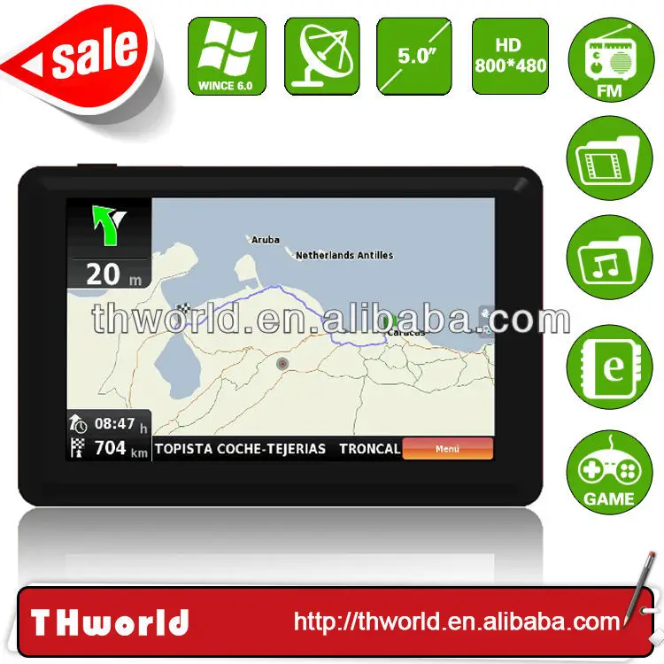 
Wholesale Checkout 5 inch automatic navigator model no. K50 with MSB 2531 CPU 800MHz 4GB Memory 
