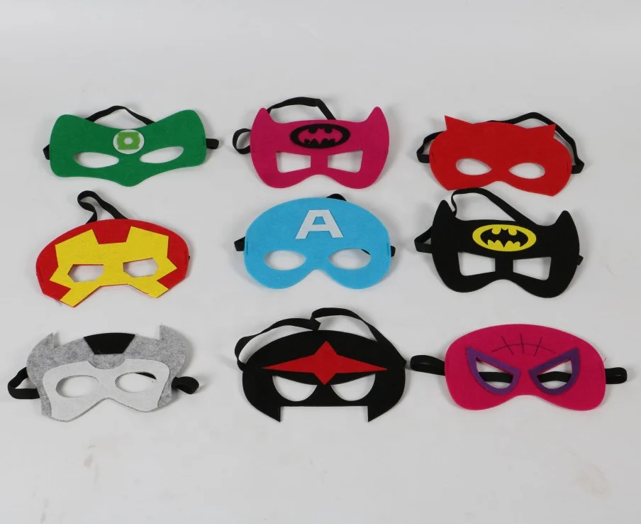 Halloween party favors superhero felt masks for kids