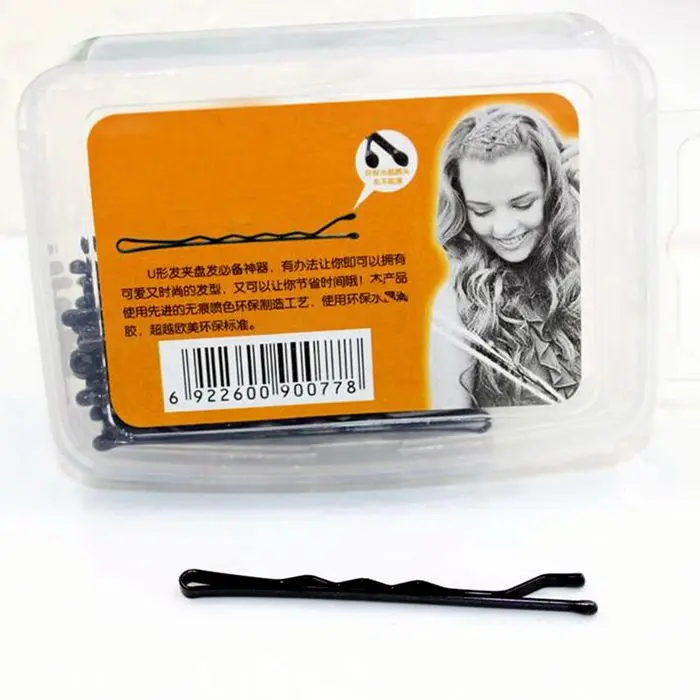 
Black Metal Hair Grips Bobby Pins With Box Fashional U Shaped Hair Pin 
