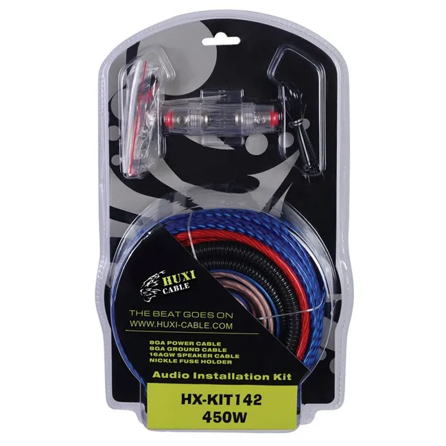 Комплект проводки усилителя 4 Awg, комплект для установки усилителя, комплект проводки усилителя 4awag