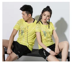 Оптовая продажа, индивидуальная Мужская спортивная одежда, быстросохнущая дышащая удобная футболка для бадминтона/тенниса