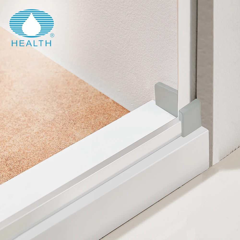 Soft Closer Aluminum Frame Tempered Glass Bypass Double Sliding Shower Door For Bathroom