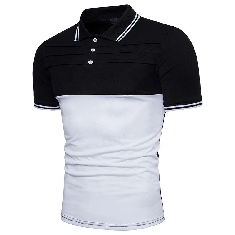 Wholesale mens two color cotton polo t shirt fashion custom polo shirt design