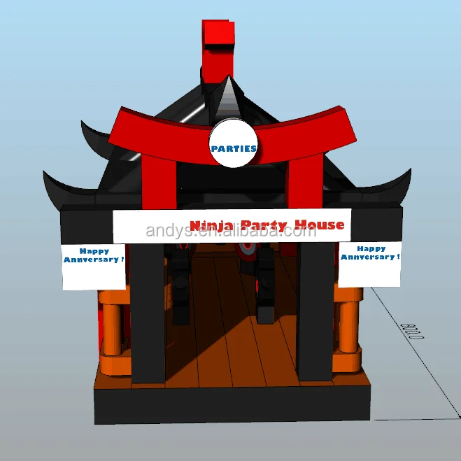 Adult Martial art taekwondo karate Ninja Warrior inflatable bouncer house quality guarantee