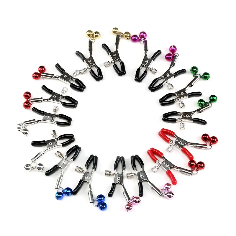 Sexy Massage Nipple Breast Clamps Stimulate Labia Clip With Bell Stimulate Labia Clitoris Clip