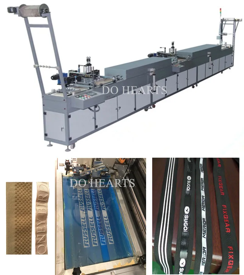 Fully Automatic Four Colors Silk Screen Label Printing Machine for Satin Ribbon/Elastic Tape/Lashing Straps