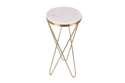 Set of 3pcs Display Stand Golden Plated Decoration Flower Stands with Marble Top Stainless Steel Frame Home Furniture Wedding