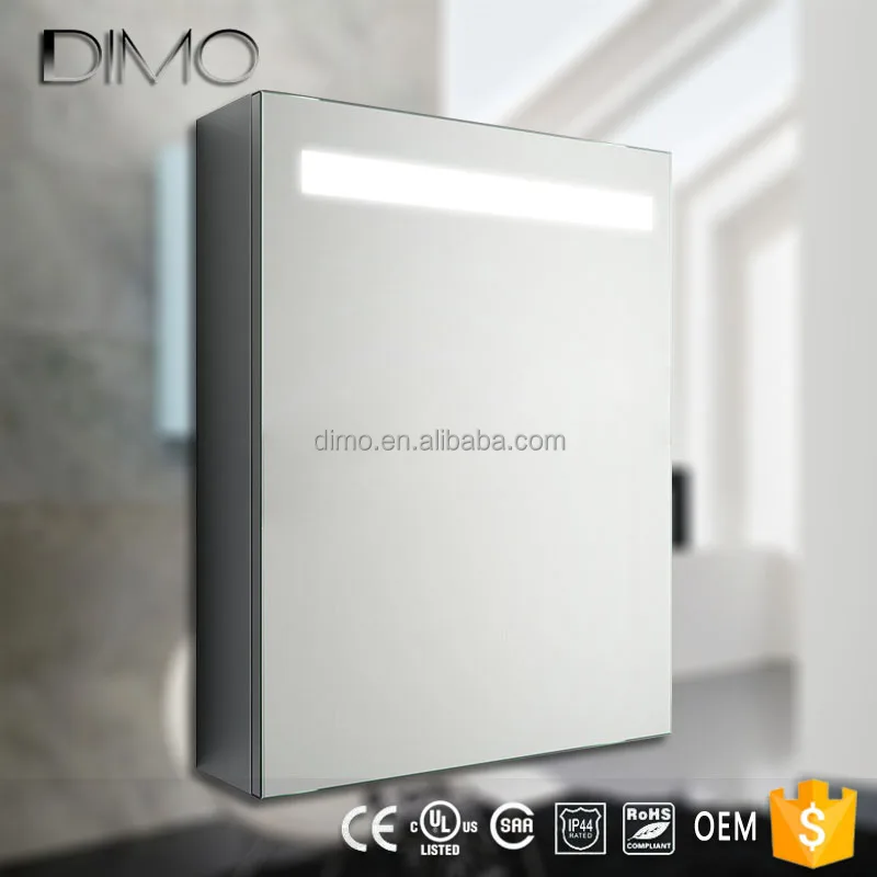 
Dubai Hotel Bathroom Storage Metal Anti-fog Mirror Cabinets with LED Lights 