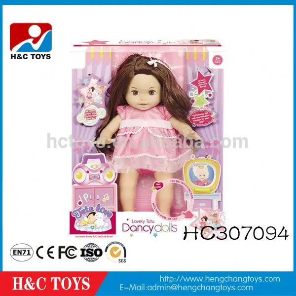 High quality 16 inch baby doll lovely dancing girl dolls toy for kids HC307093