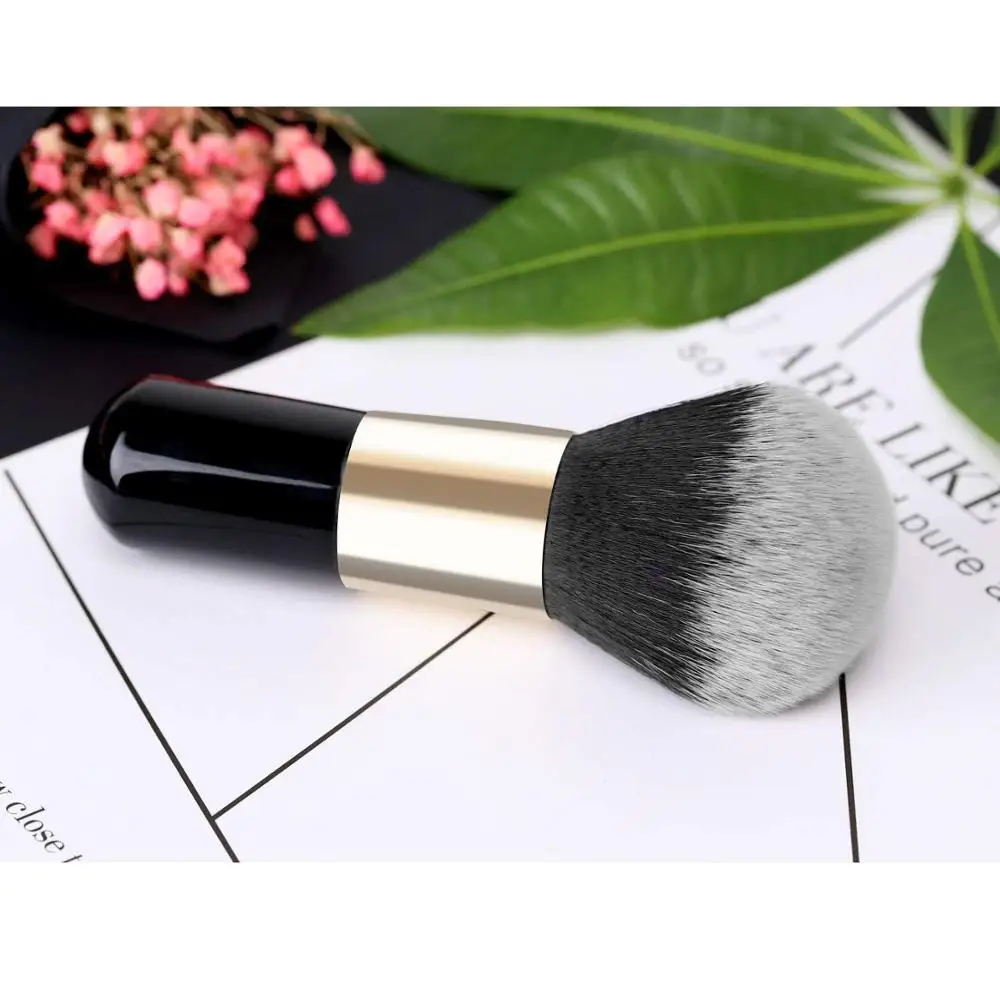 Профессиональная плоская Косметическая кисть Kabuki с одной ручкой и большой круглой головкой, мягкая кисть для тонального крема с минеральной пудрой